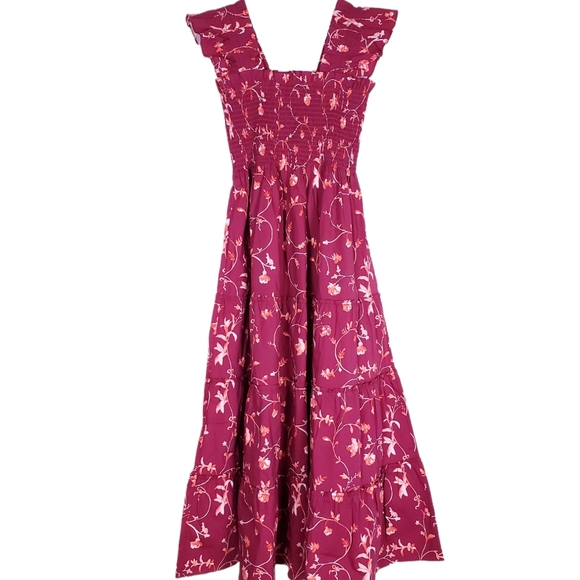 Hill House Dresses & Skirts - HILL HOUSE Ellie Nap Dress in burgundy botanical floral cottagecore